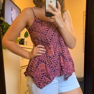 🍁 2/$20❕Patterned Spaghetti Strap Tank Top